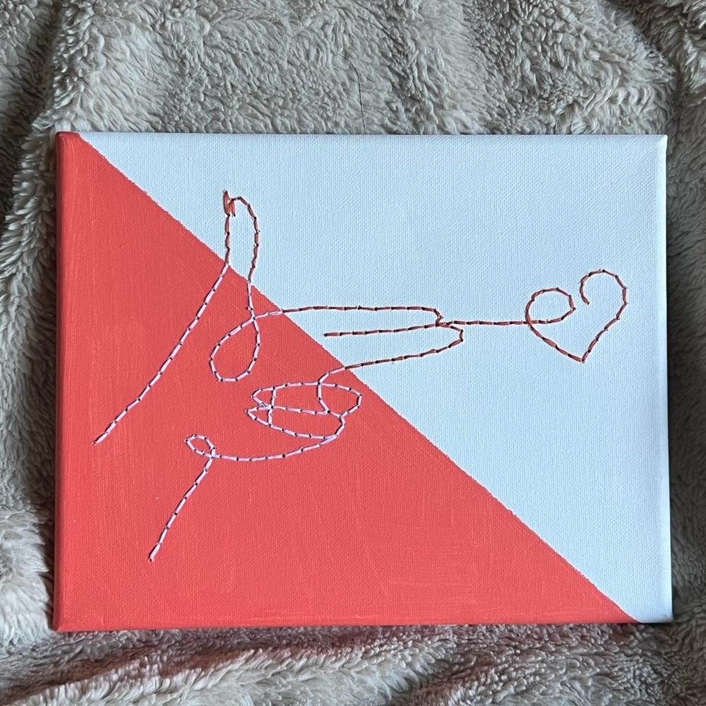 Hand-gun on mixed media